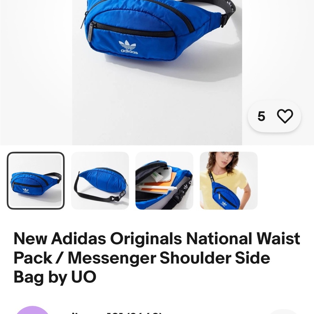Adidas Royal Blue Belt Bag - Picture 4 of 4